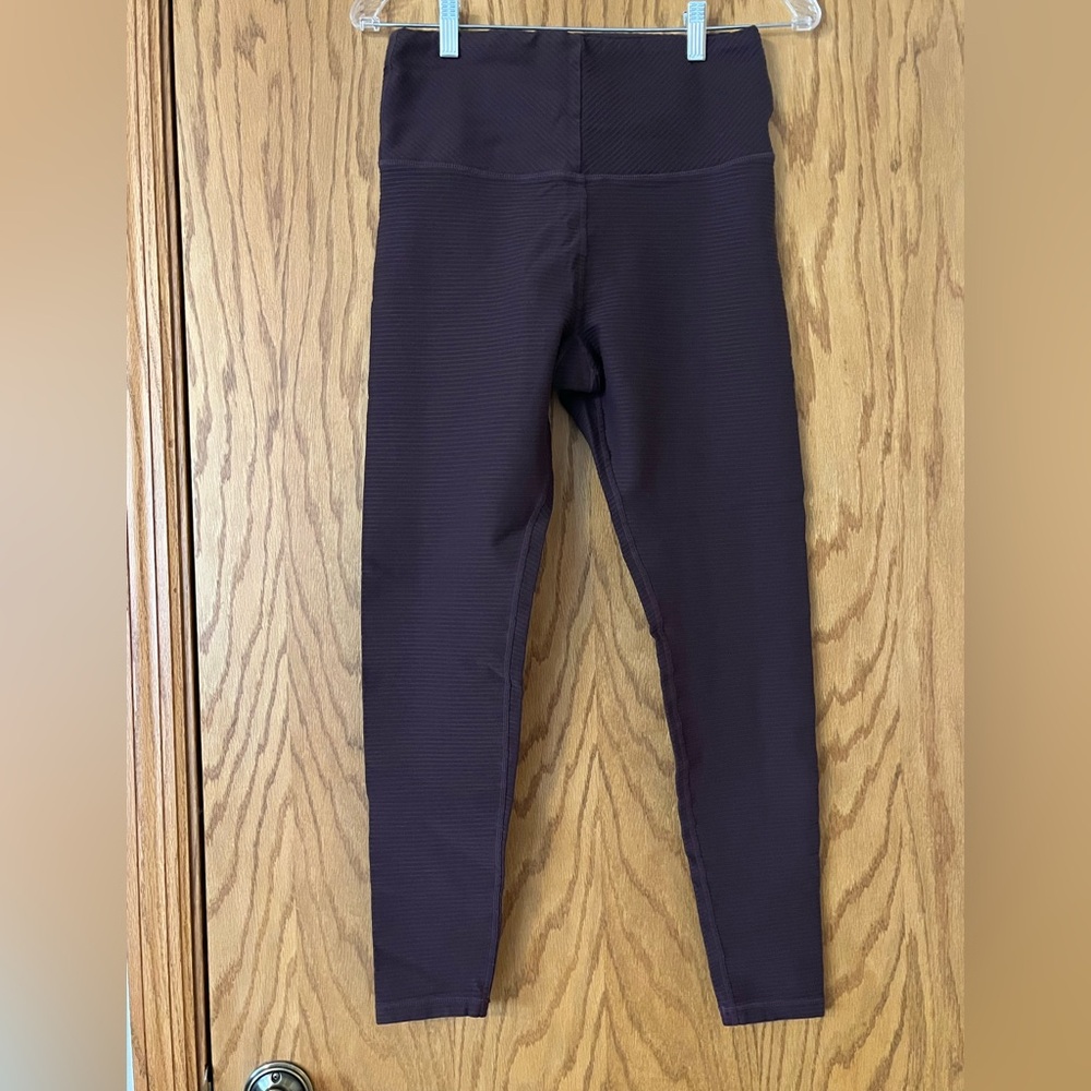 Glyder Women's Ribbed High-Rise Leggings in maroon